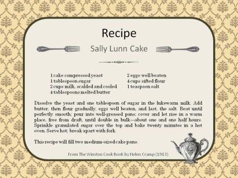Recipe Sally Lunn Cake