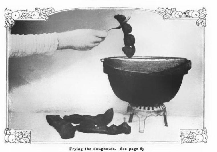 Donut making illustration Good Housekeeping Jan 1907