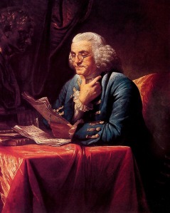 Benjamin Franklin, by artist David Martin, 1772