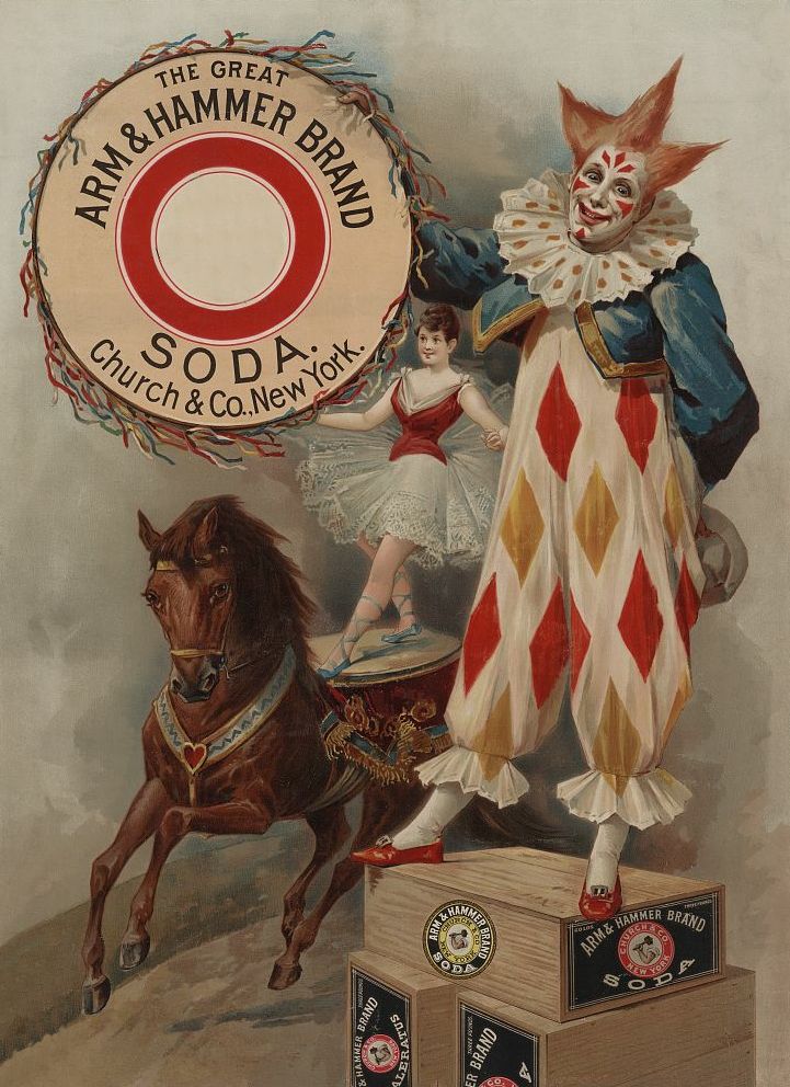 Trade card for Arm and Hammer Baking Soda, 1900.